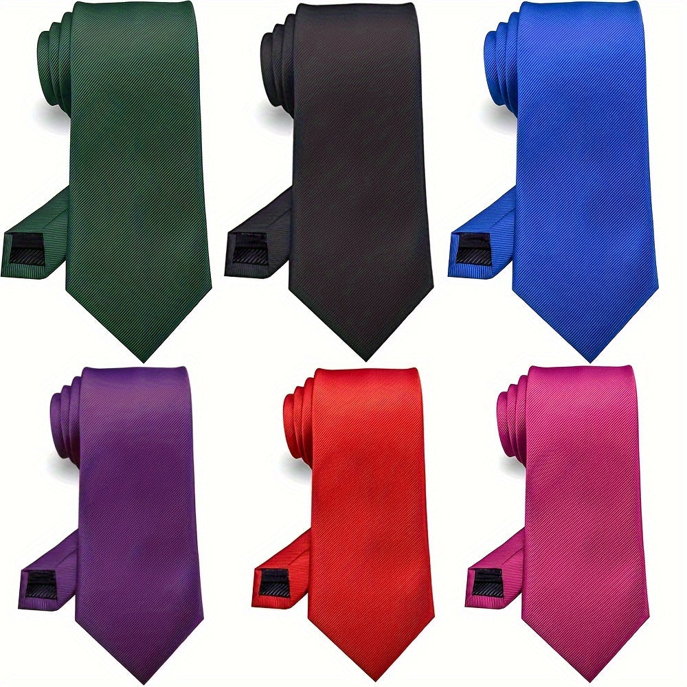 Men's Solid Color Silk Tie for Business Formal Attire