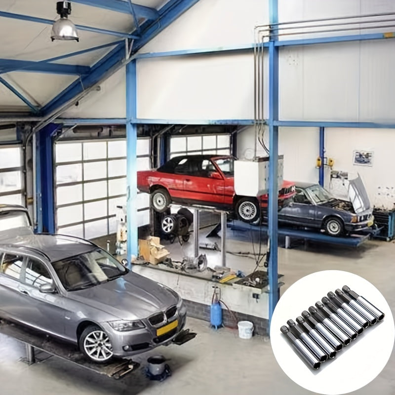 10Pcs Magnetic Extension Socket Drill Bit Holder 1/4 Inch Hex Power Tools