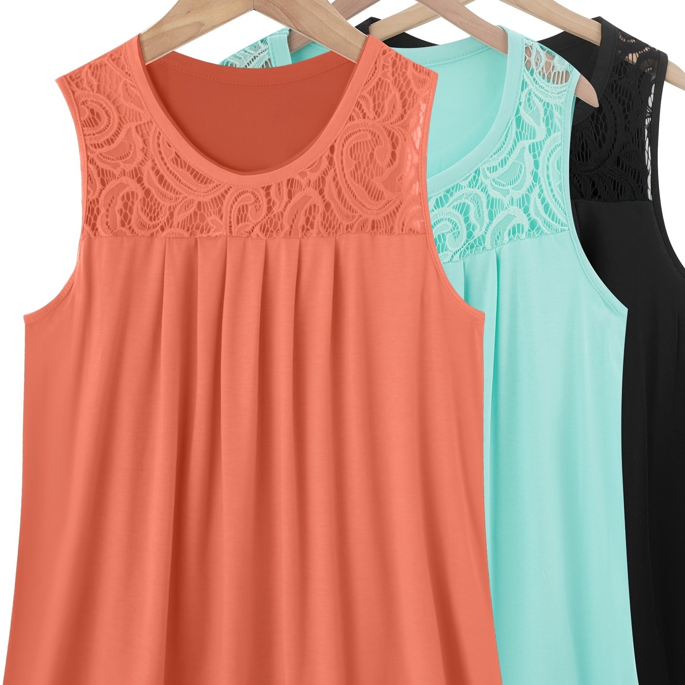 Женский комплект топов без рукавов с рюшами, дышащий полиэстер, кружево, стиль для отпуска