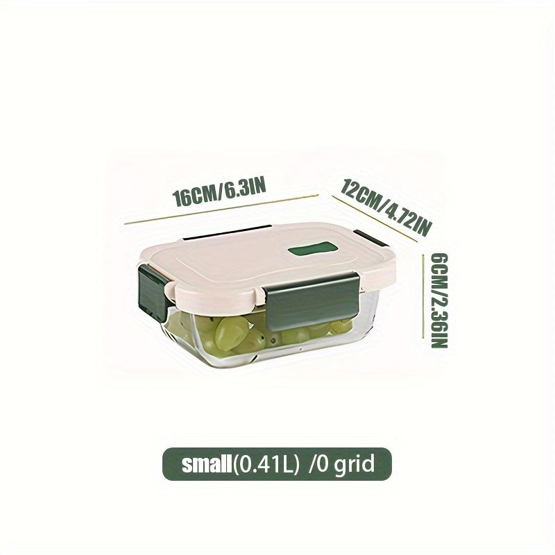 Borosilicate Glass Lunch Box with Snap Lid Microwave Safe Leak-Proof Meal Prep Container