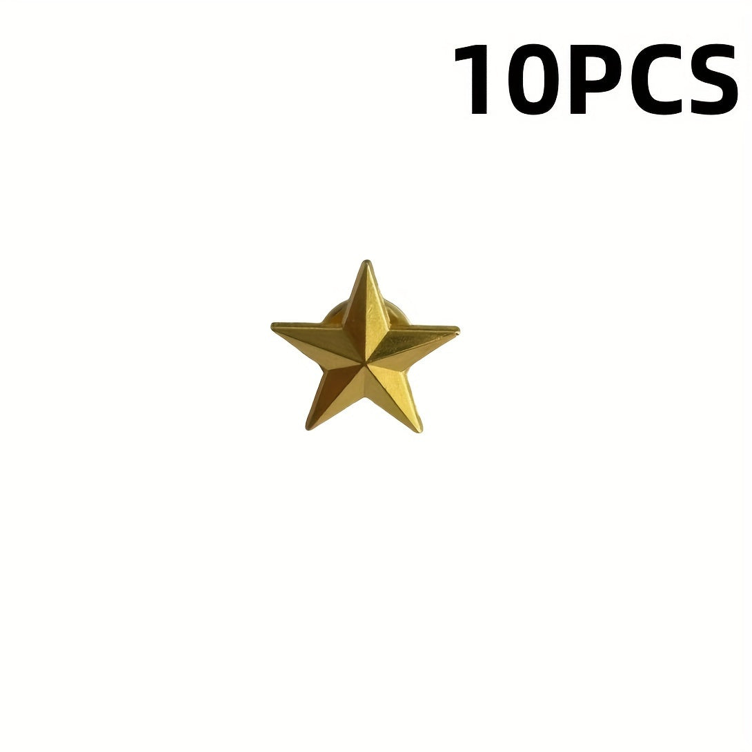 Set of 10 Patriotic Enamel Star Pins for Women Independence Day Jewelry