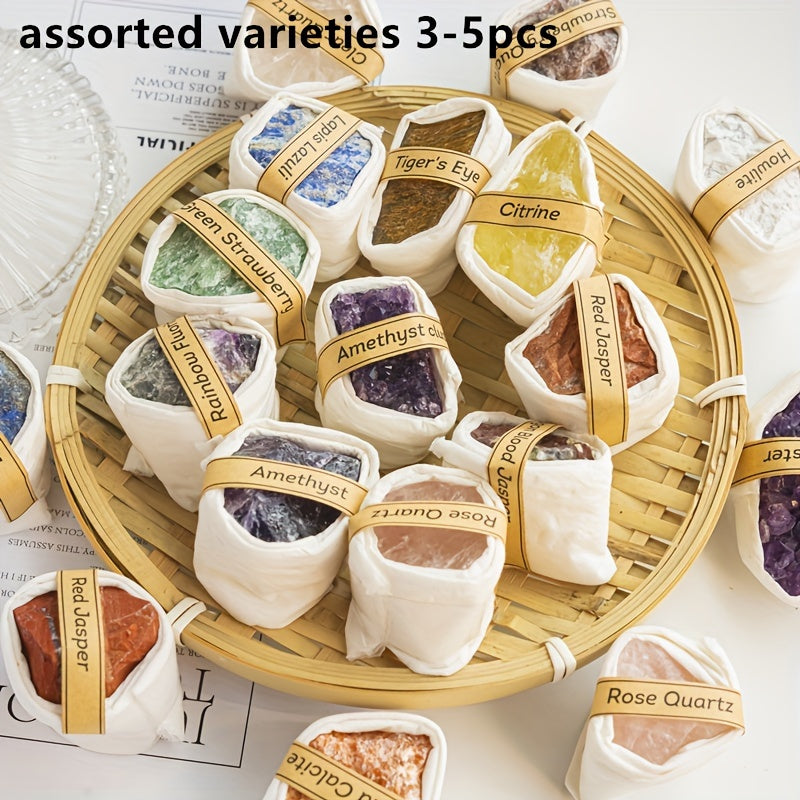 Kit de piedras preciosas de cristal natural para hacer joyería y decorar el hogar, varios tamaños