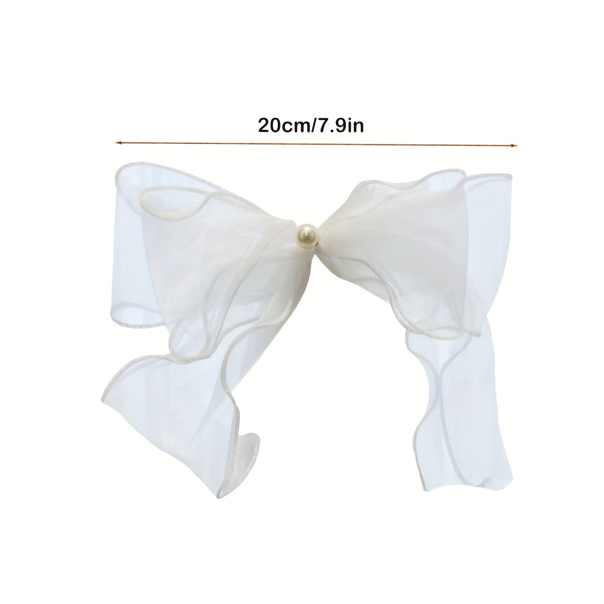 Set of 2 French Lace Curtain Tiebacks with Bowknot for Sheer Curtains