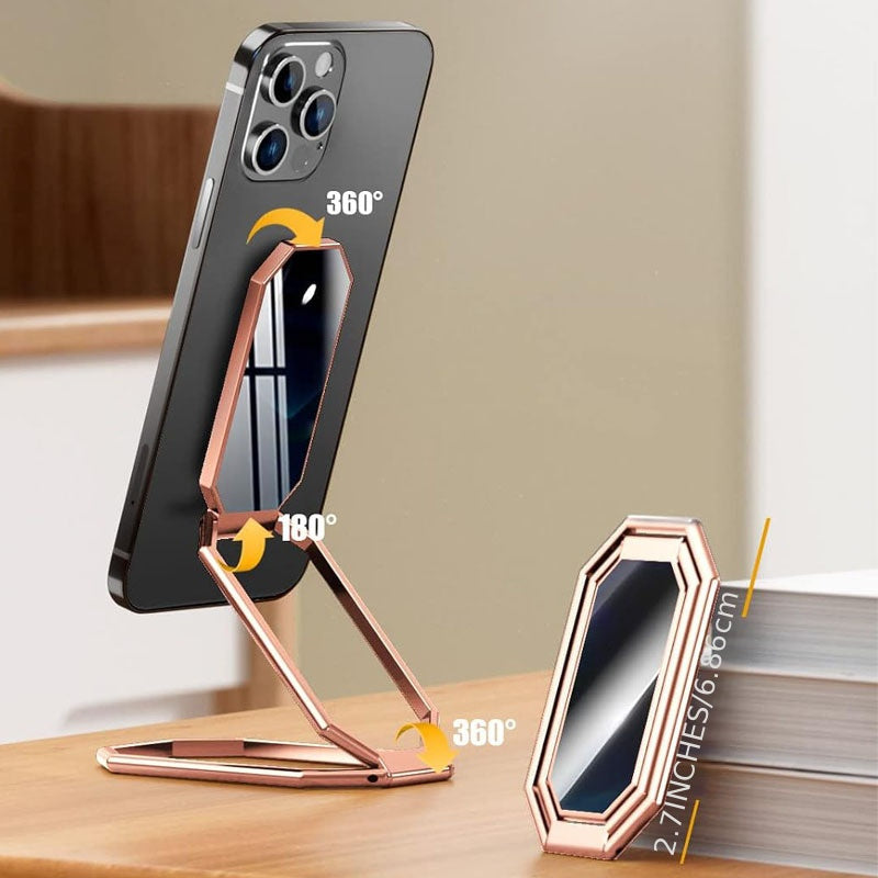 Прочный металлический держатель для телефона из цинкового сплава с вращением на 360 градусов и клеевым креплением для iPhone и Samsung Galaxy