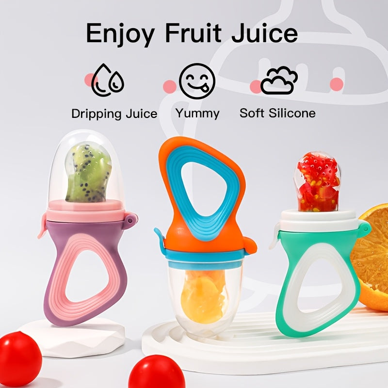 Juego de alimentadores de silicona para frutas para niños, 5 piezas, libres de BPA, aptos para lavavajillas, bolsas de malla intercambiables para bebés