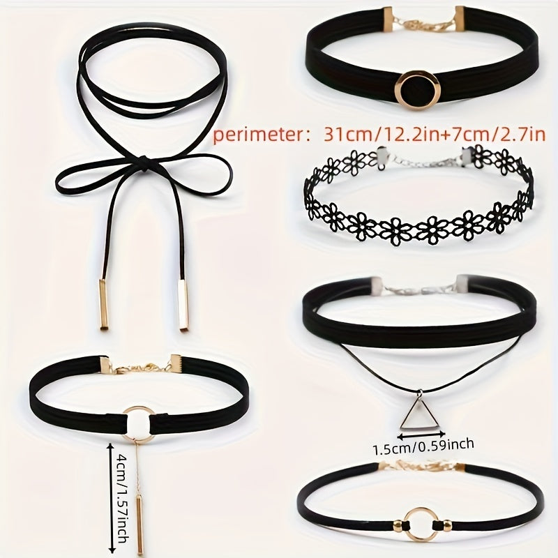 6 ta Ayollar uchun Gotik Choker Marjonlar to'plami