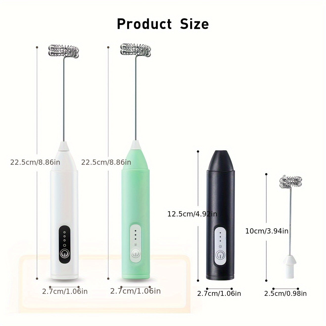 Handheld USB Rechargeable Milk Frother Stainless Steel Foam Maker for Coffee Latte