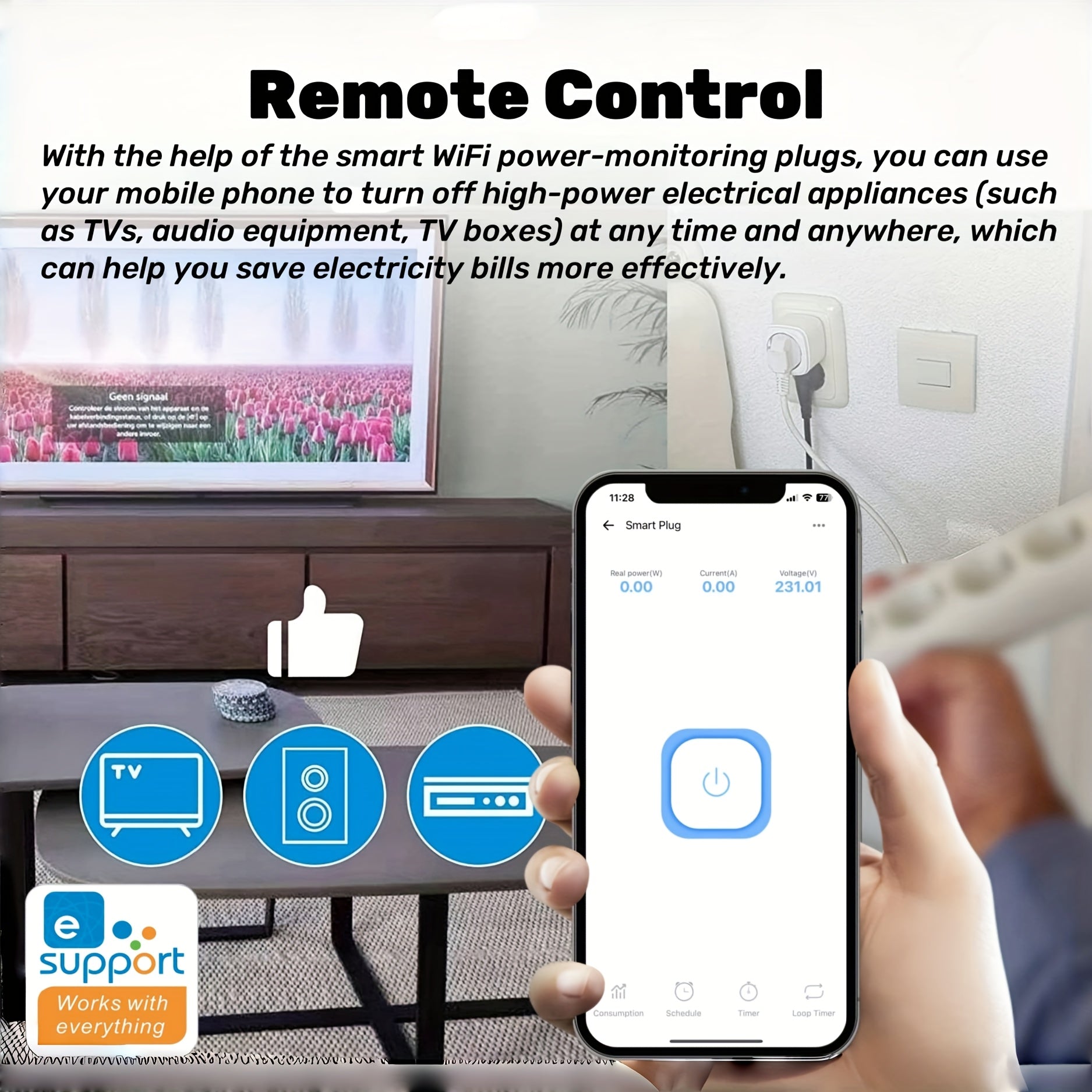 European Standard Wi-Fi Smart Power Socket with Alexa Compatibility