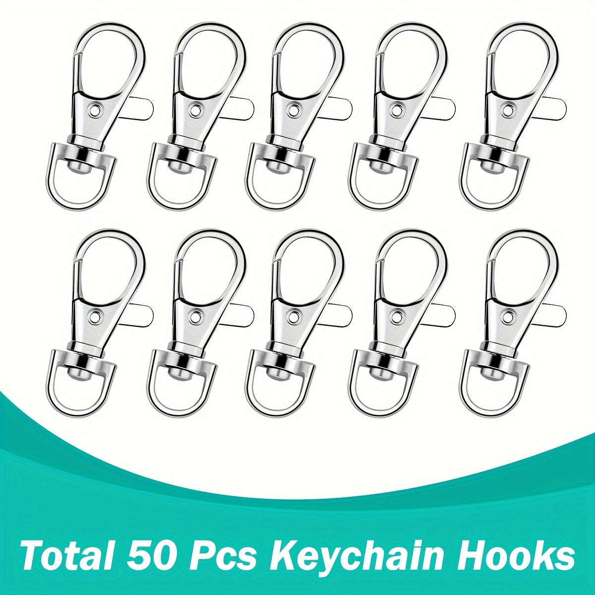 Jewelry Findings 100pcs Rotating Lobster Clasps Keychains and Rings for Crafts