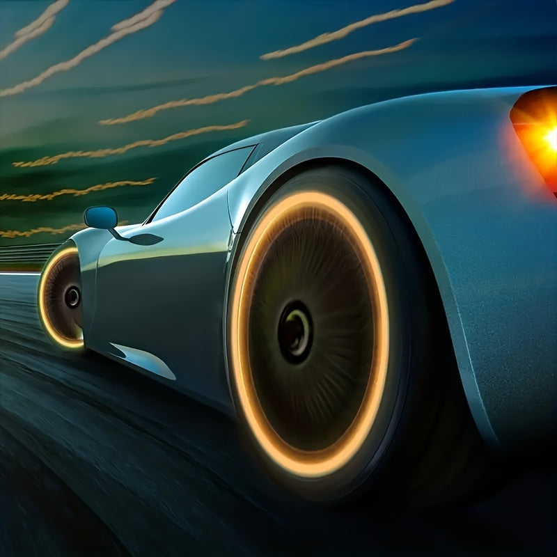 Bir nechta rangli mini fluorescent shinalar ventili uchun qopqog'lar, mototsikl, velosiped, avtomobil uchun to'plam