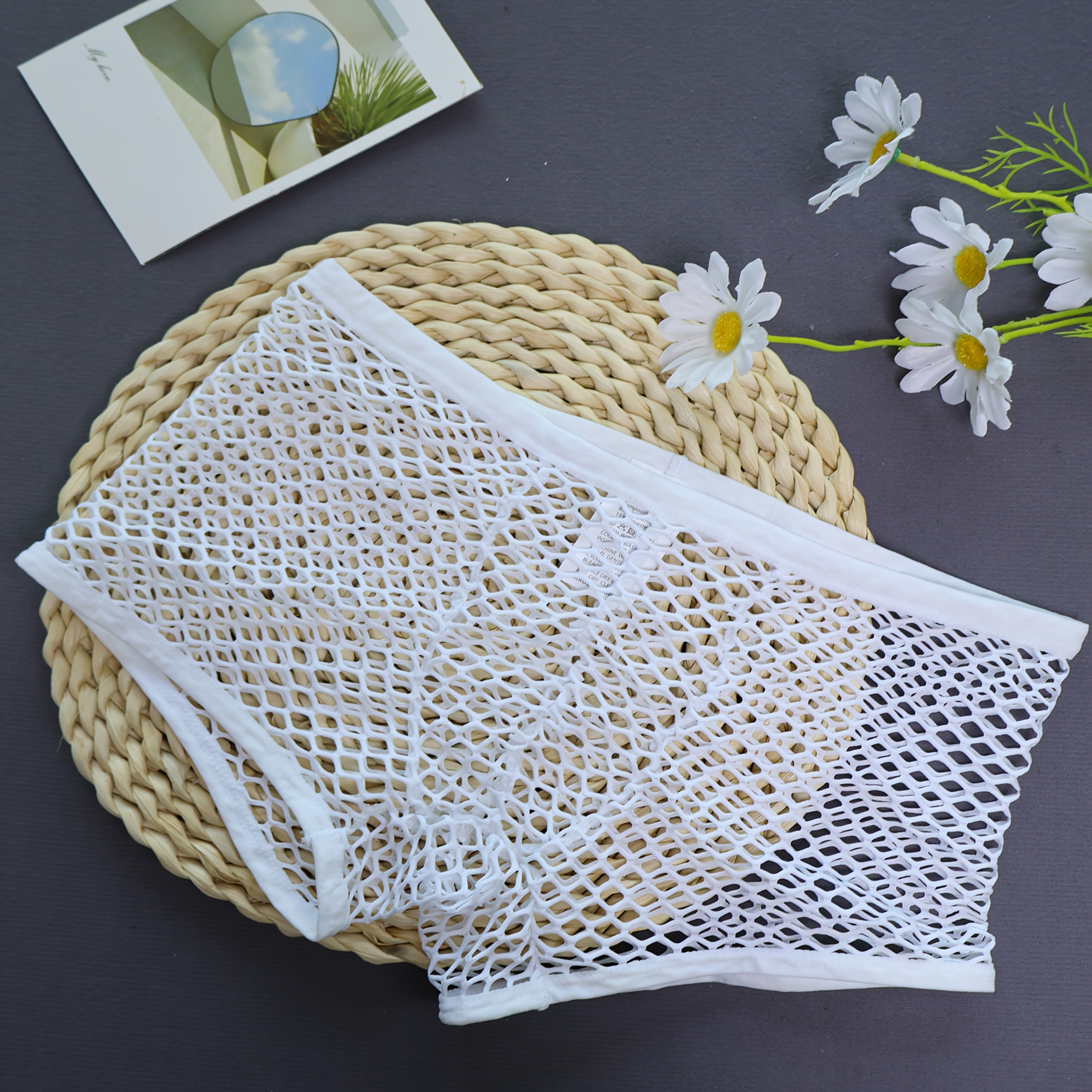 Men's Breathable Mesh Boxer Shorts with Transparent U-Shaped Design