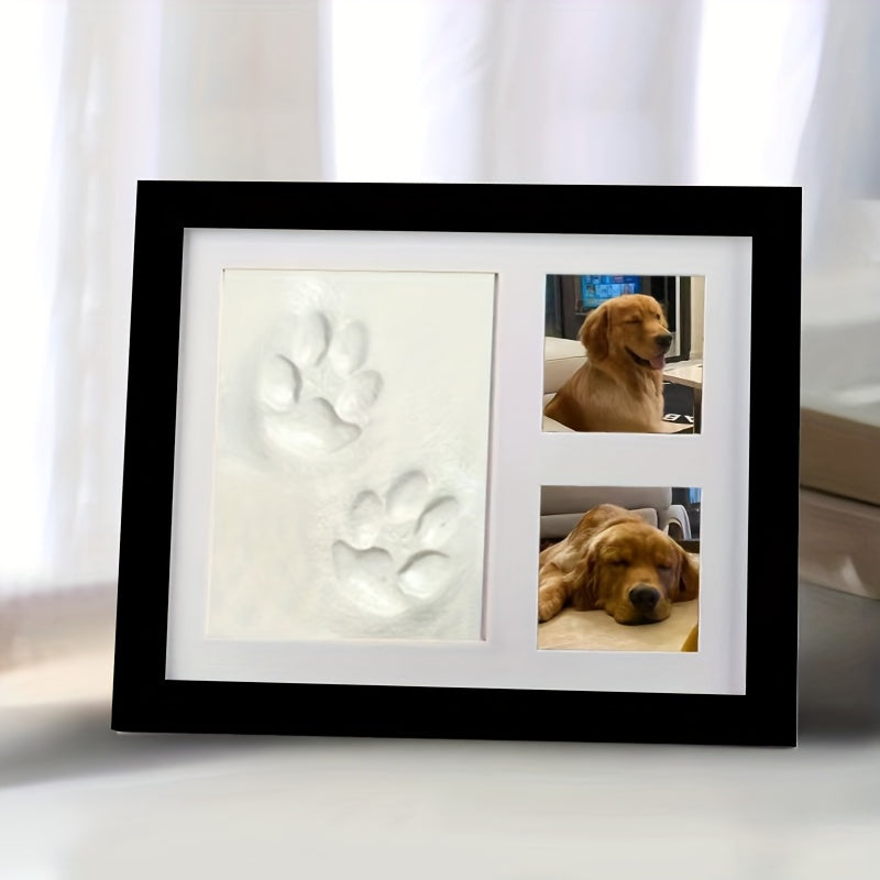 Pet DIY Hand and Footprint Photo Frame Wooden Dog Paw Print Keepsake