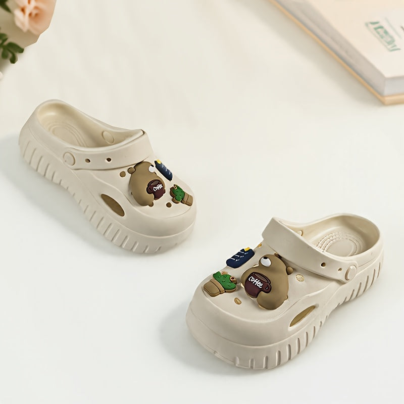 Women’s EVA Platform Sneakers with Bear Coffee Design Non-Slip Comfortable