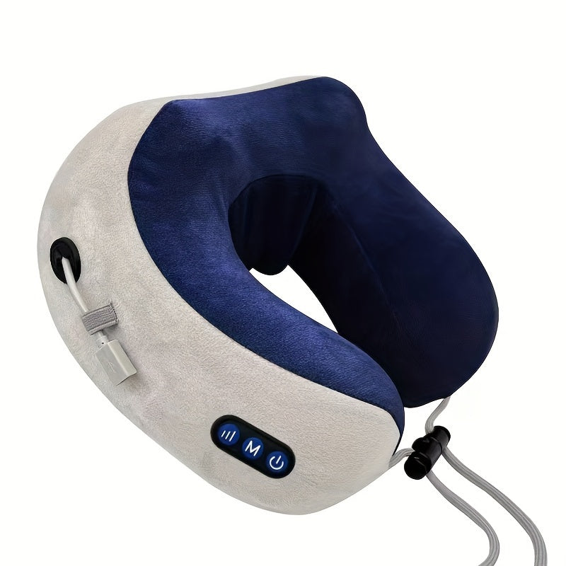 Electric Neck Massage Pillow U-Shaped Rechargeable USB Powered