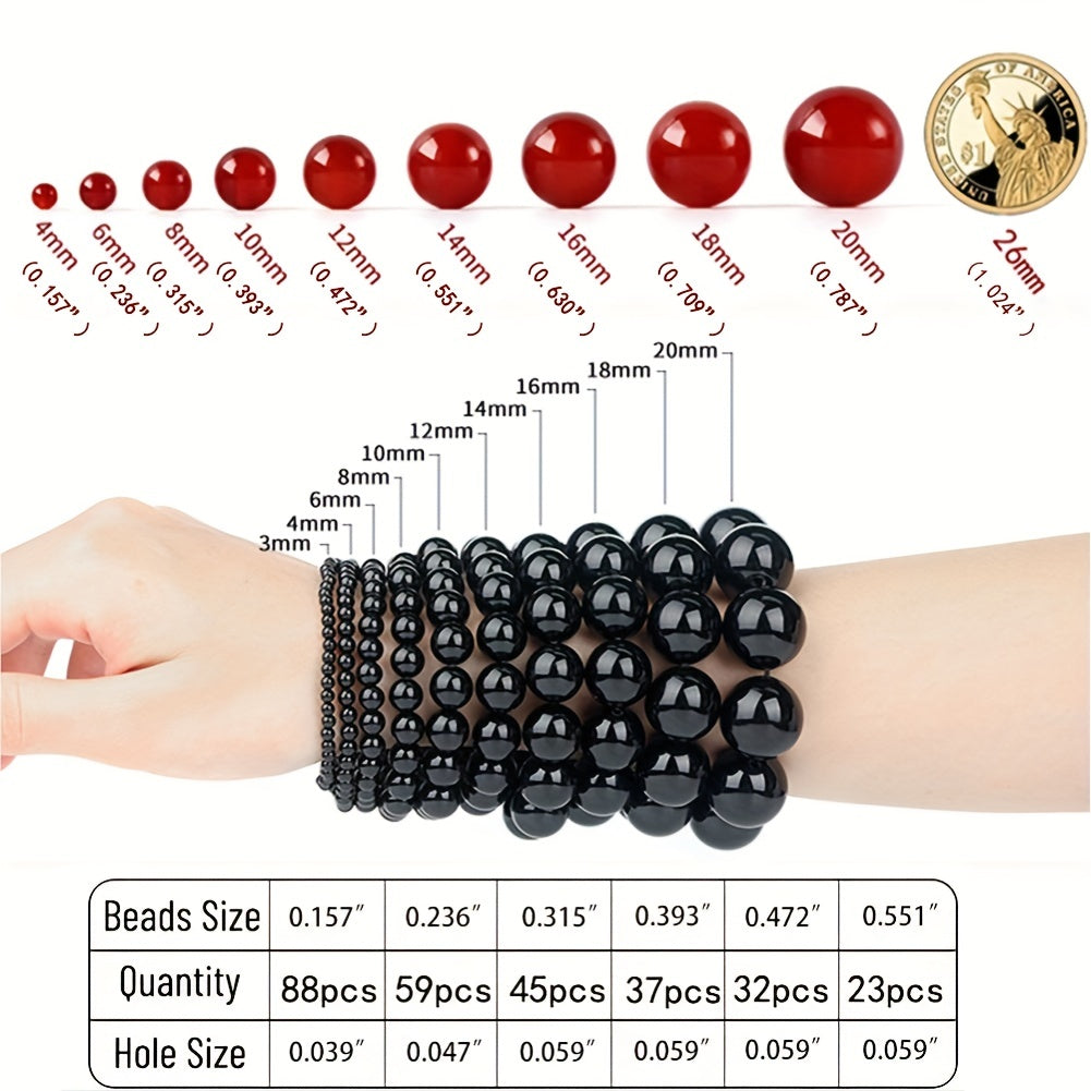 Natural Stone Beads 6/8/10/12mm Pink White Round Jewelry Making Supplies