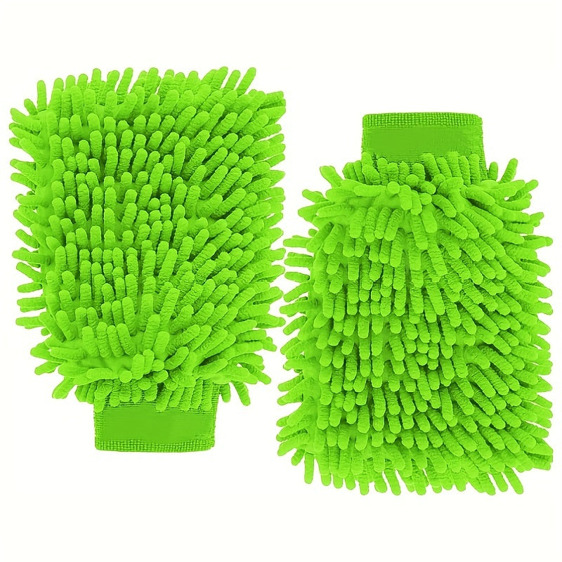 2/4 Pcs Microfiber Car Wash Gloves Soft Scratch-Free Cleaning Tools