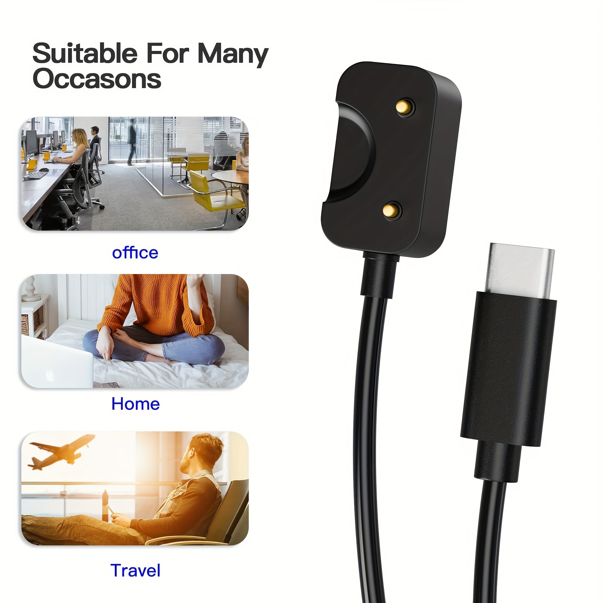 Magnetic USB Type C Charging Cable for Samsung Galaxy Fit 3 Smartwatch with Cat5e Ethernet Adapter