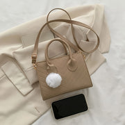 Square Chevron Pattern Handbag for Women Mini Crossbody Zipper PU Leather