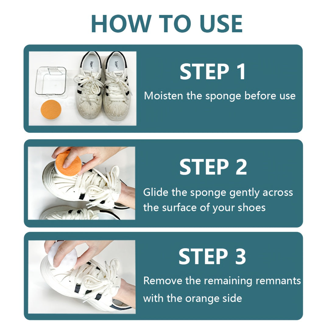 Sneaker Cleaner Sponges Dual-Sided No-Rinse Shoe Cleaning Pads