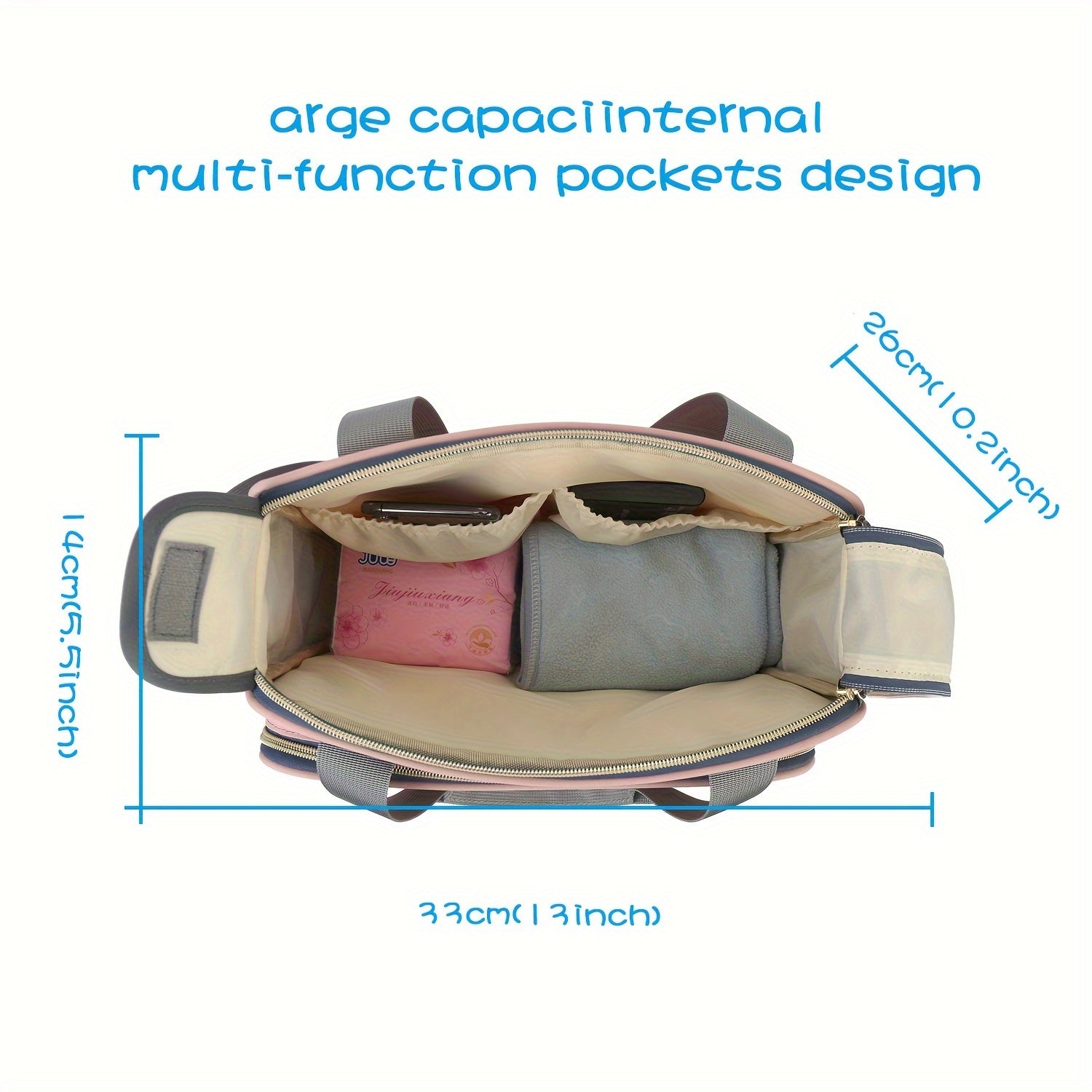 Bolsa de pañales de tela Oxford, impermeable, bandolera para padres, ideal para viajes y almacenamiento