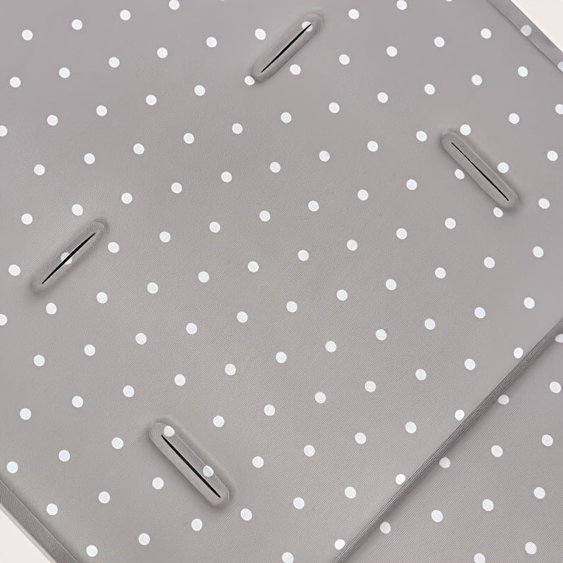Light Gray Polka Dot Stroller Seat Cushion Polyester for High Chairs and Shopping Carts