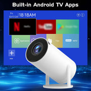 Мини портативный беспроводной видеопроектор 4K HD с встроенными ТВ-приложениями
