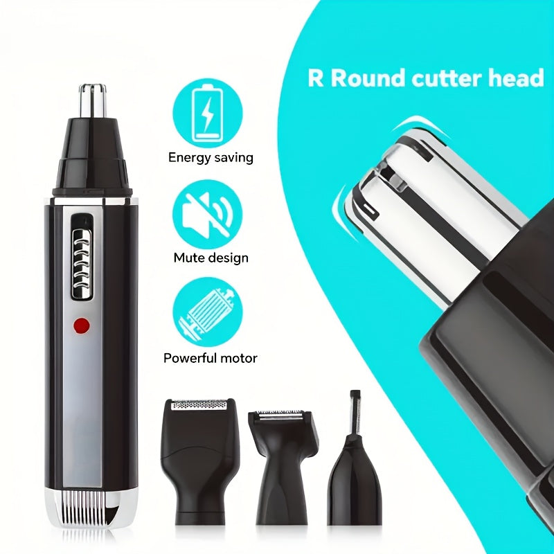 Men's 4-in-1 Grooming Kit Nose Ear Eyebrow Mustache Trimmer USB Rechargeable