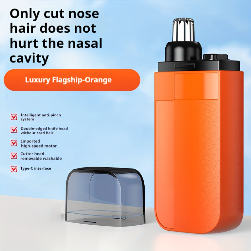 Rechargeable Nose Ear Hair Trimmer Painless Stainless Steel Blade Portable for Men Women