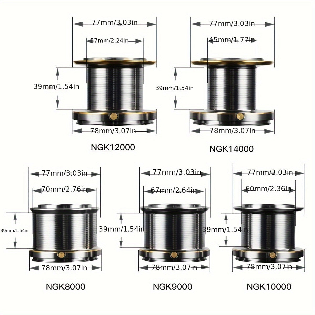 Long Shot Spinning Reel 8000-14000 Series Saltwater Tackle 4.8:1 Gear Ratio 17+1BB Stainless Steel