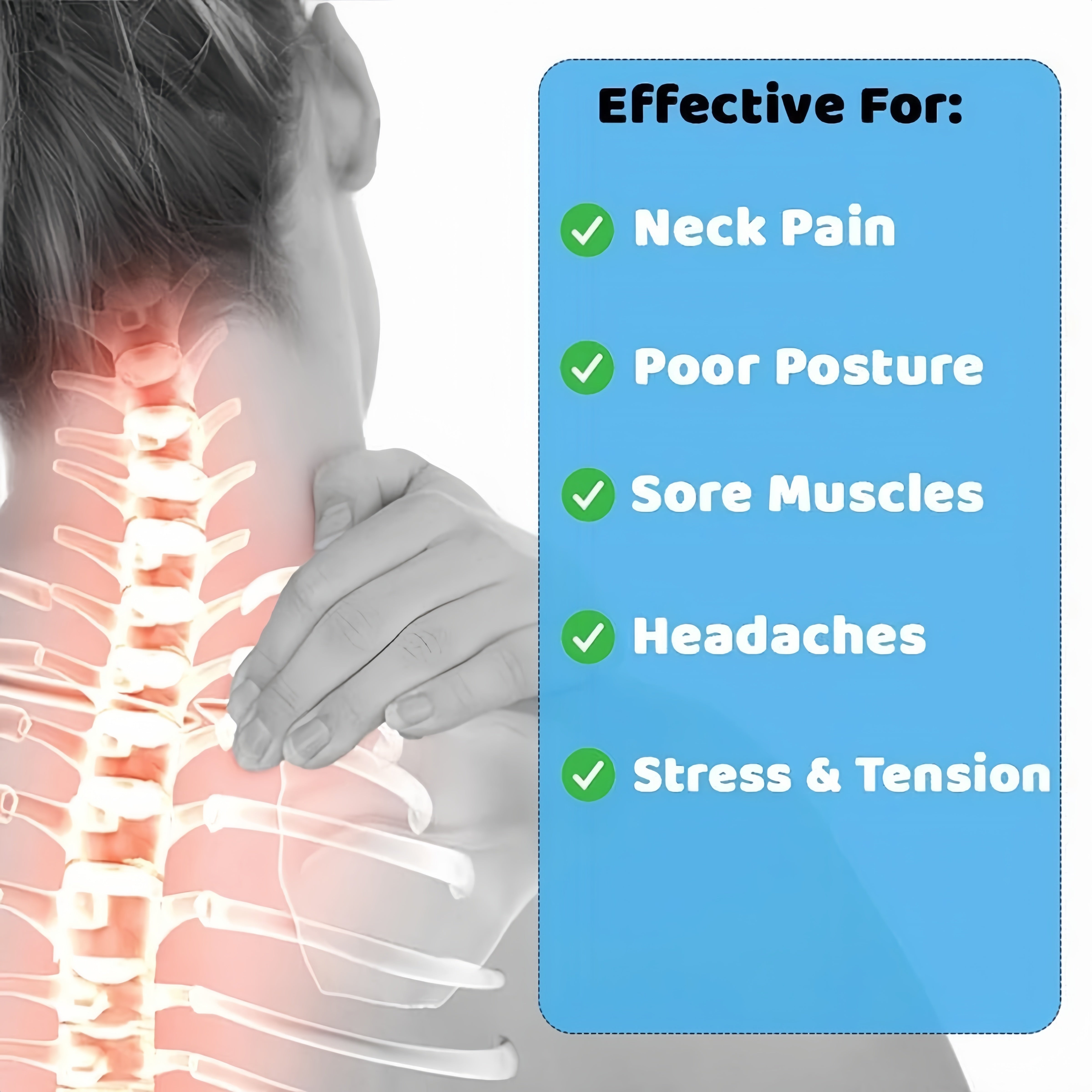 Подушка для массажа шеи с кривой C и шишками для шеи для облегчения боли и поддержки осанки