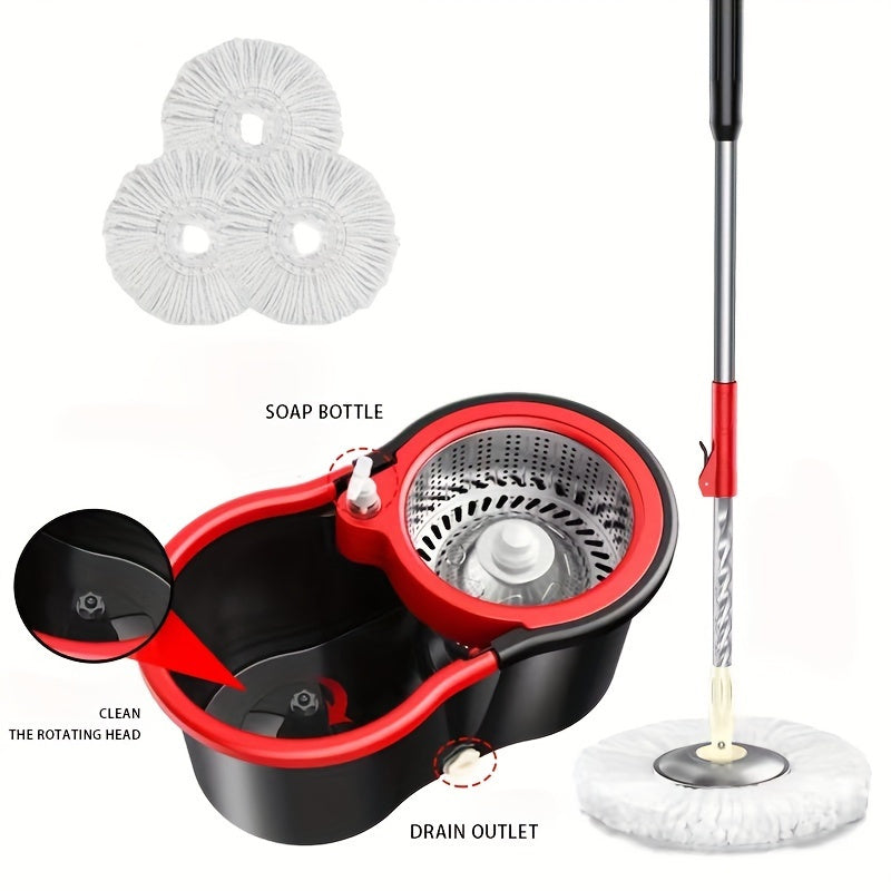 Spin Dry Bucket and 360° Rotating Mop Set for All Surfaces Home Cleaning