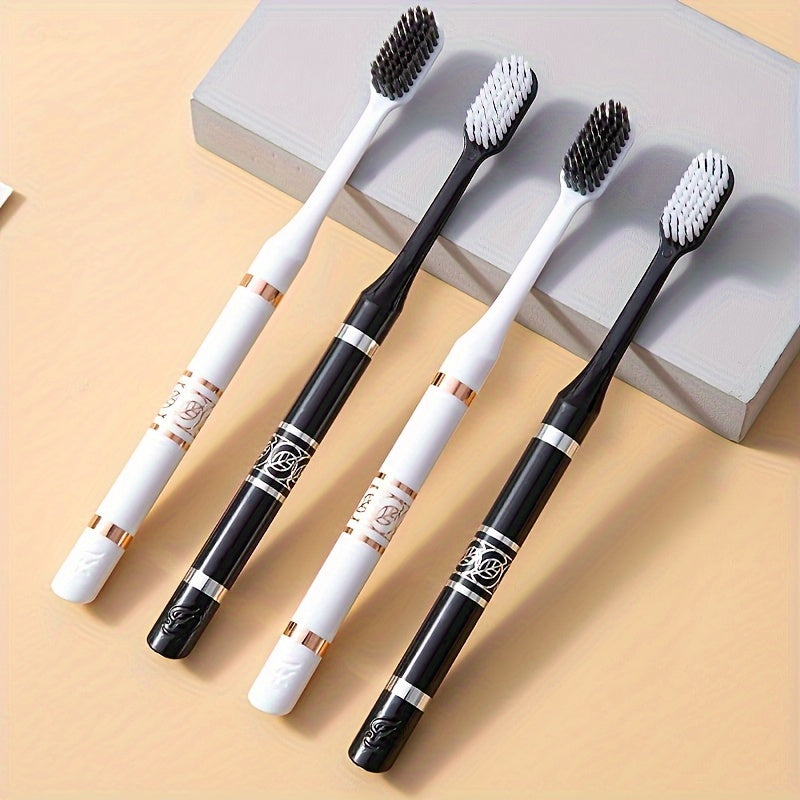 Set of 2 Soft Bristle Full-Size Toothbrushes for Adults and Travel