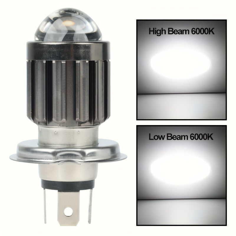 Motorcycle H4 LED Headlight Double Color Hi Lo Beam Front Light