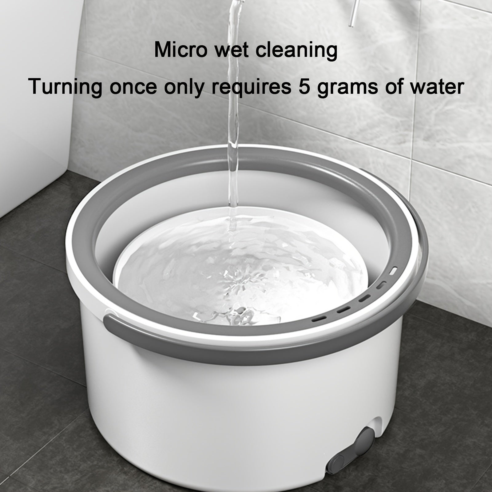 Set de mopa con mango ajustable para limpieza en seco y húmedo del suelo con cubo y cabezales intercambiables