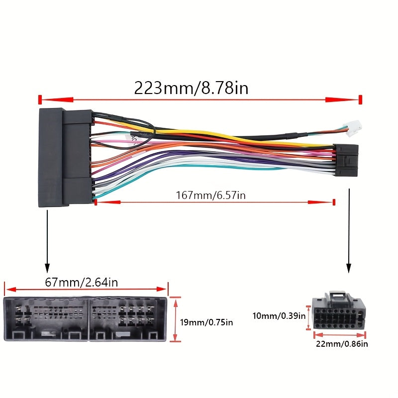 Разъем кабеля проводки навигационного экрана Android для автомобилей совместимый с K2 K3 K5 K9