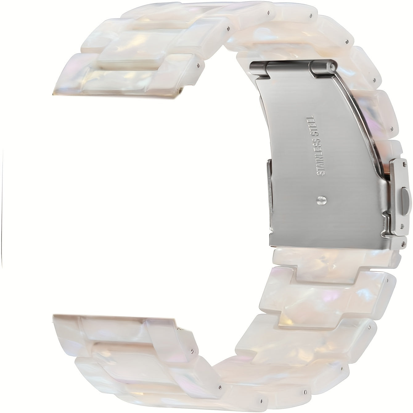 Ivory White Resin Watch Band for iWatch 38mm to 49mm Slim Comfortable