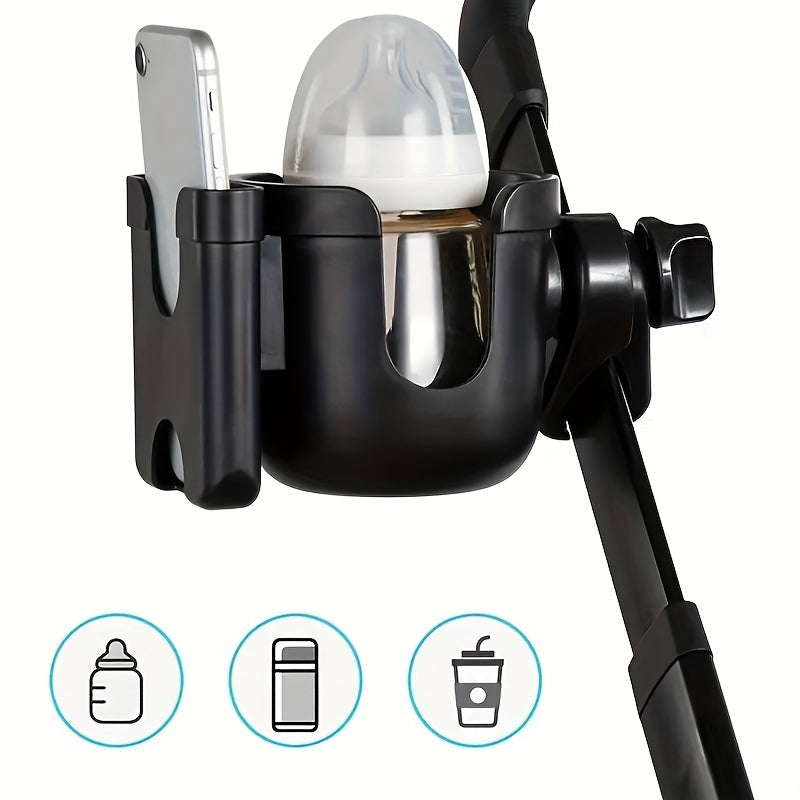 Soporte para taza de cochecito y bicicleta con soporte para teléfono, bandeja para bebidas de ABS para asientos de coche para niños