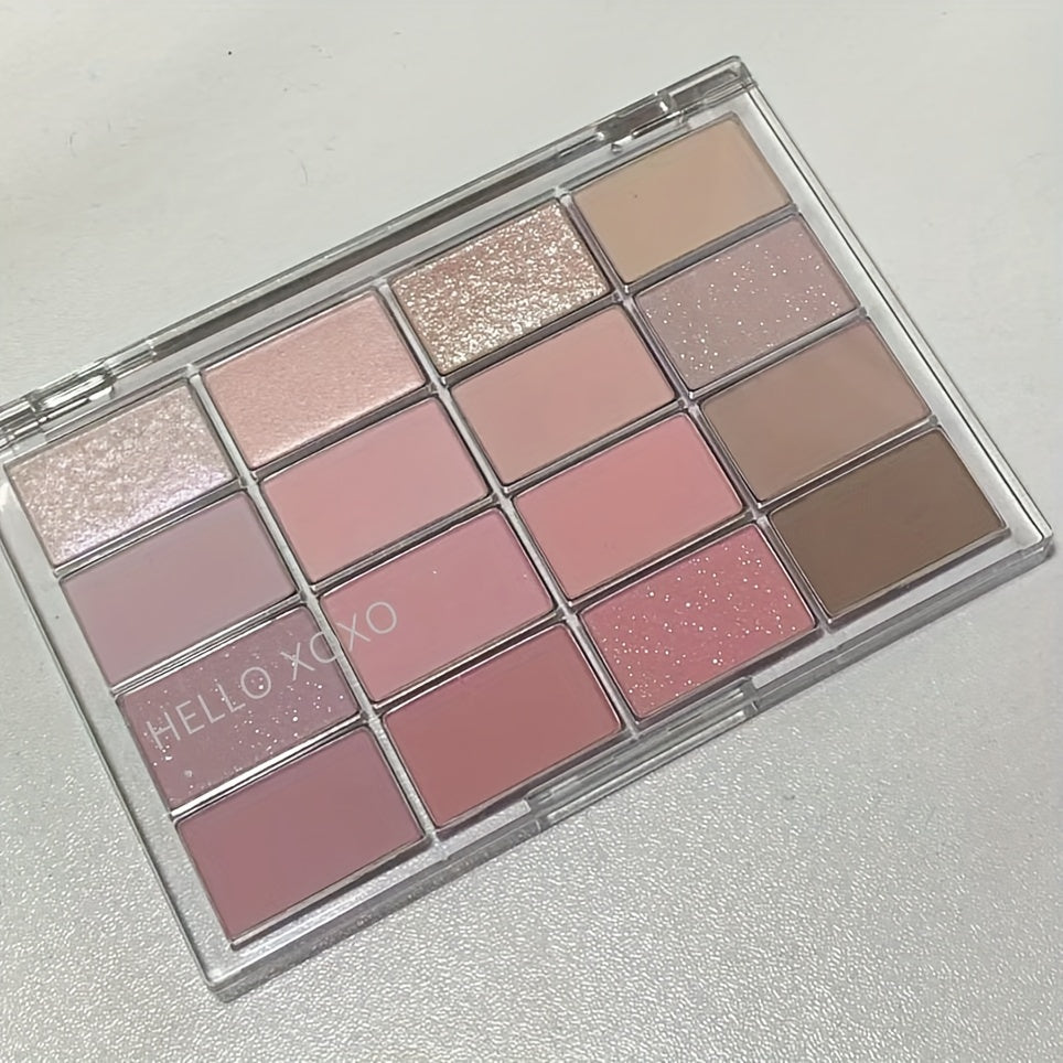 16-color Matte Eyeshadow Palette in Brown Nude Pink Tone for Daily Makeup