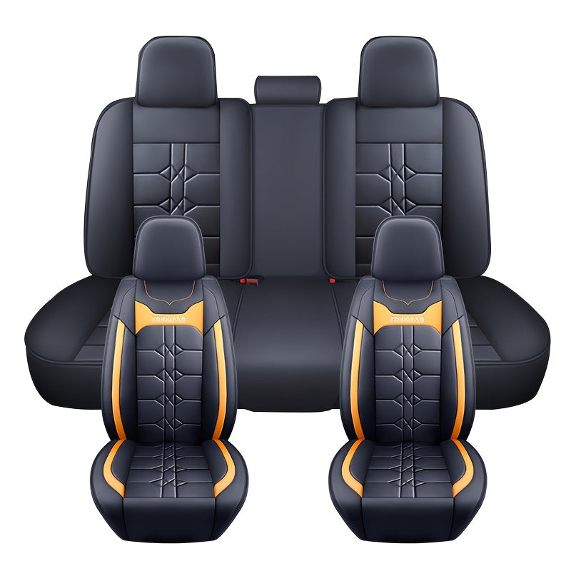 Funda de asiento de coche universal para todas las estaciones, protección completa de asiento de cuero sintético