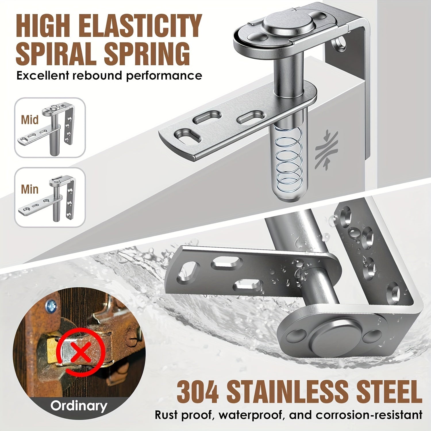 Stainless Steel Swinging Door Hinge for Saloon and Louvre Doors Heavy Duty