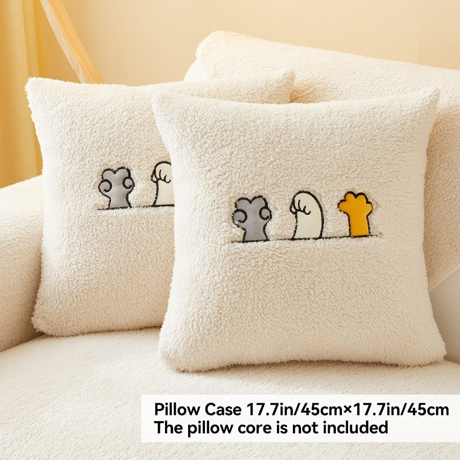 Роскошный фальшивый овечий плюшевый чехол для дивана на зиму, дружелюбный к домашним животным и стираемый в машине. Обеспечивает защиту от царапин и подходит для диванов от одного до четырех мест, а также для кроватей и подушек.