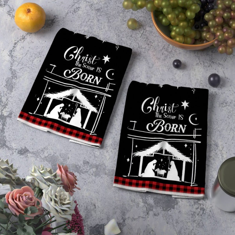 Christmas Themed Towels Set 45.72x66.04cm Kitchen Bathroom Rustic Farmhouse