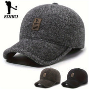 Gorra de béisbol de invierno para hombre con orejeras, forro de felpa, resistente al viento y para exteriores