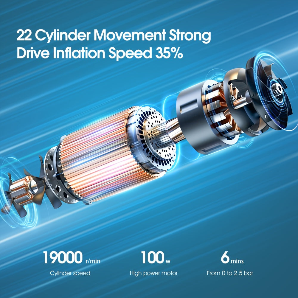 Digital Tire Inflator Portable Air Compressor Pump with LED Light for Cars Motorcycles Bicycles 12V