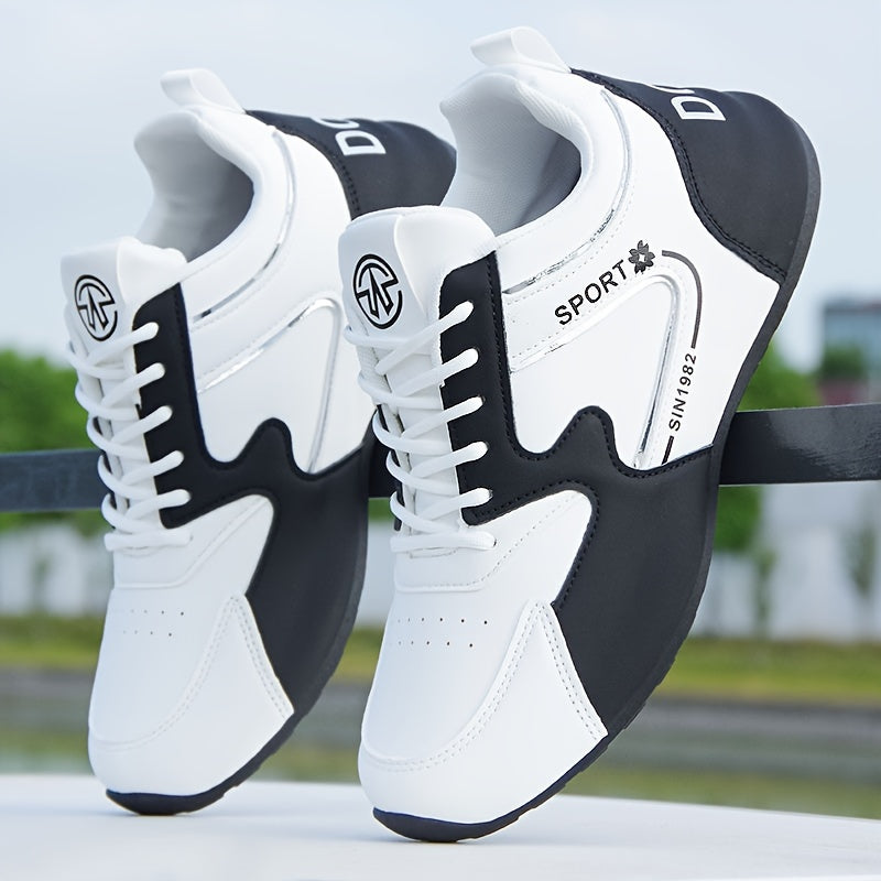 Unisex Sports Sneakers with PU Upper Fabric Inner Rubber Sole All-Season Casual Running Shoes