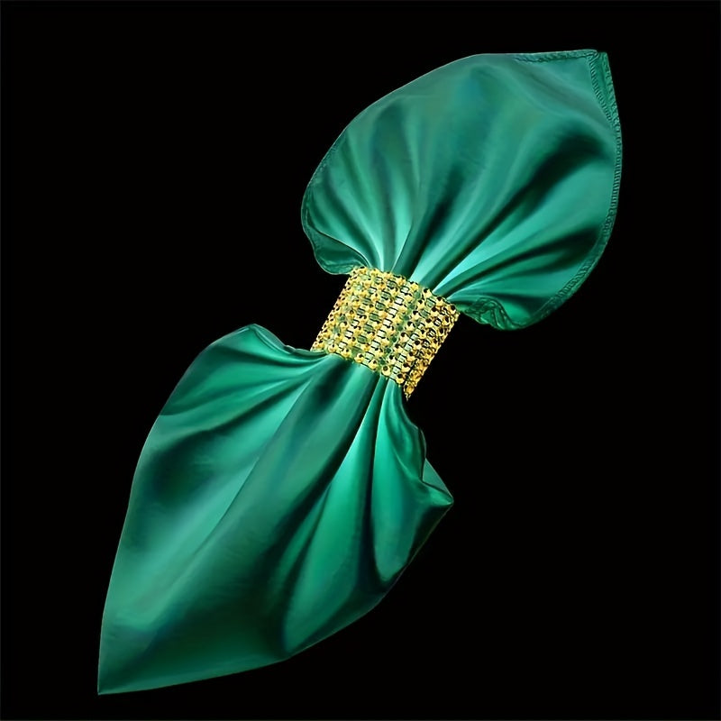 Golden Beaded Napkin Rings Set of 10 for Dinner Parties Weddings and Holidays