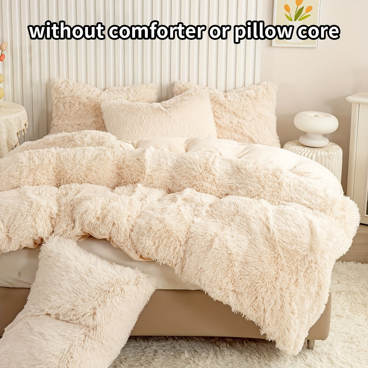 Set of 3 Pink Polyester Bedding Pieces for All Seasons Bedroom Decor