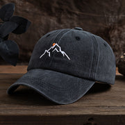 Embroidered Mountain Peak Baseball Cap Adjustable Curved Brim for Hiking and Fishing