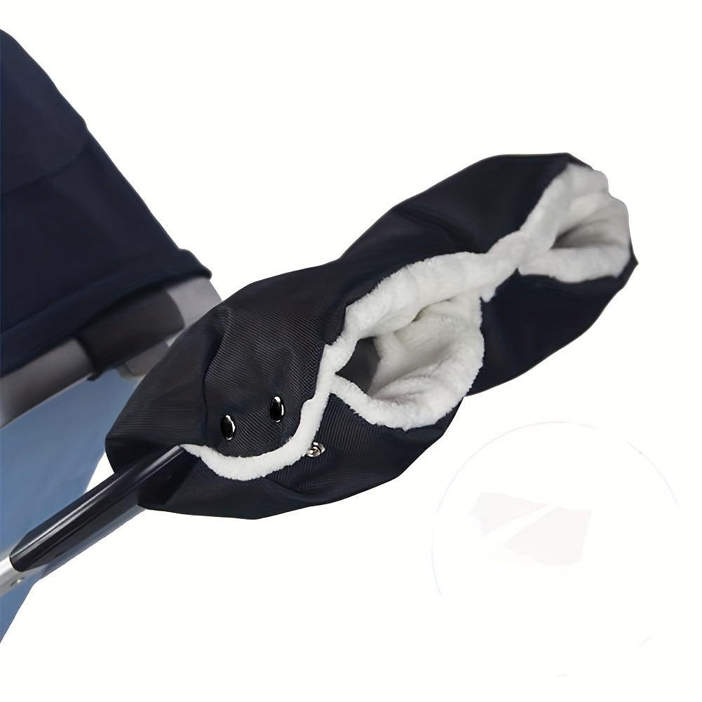 Qishki bolalar aravachasi uchun qo‘lqoplar, suv o'tkazmaydigan, fleece bilan qoplangan, pushchair tutqichlari uchun qoplamalar