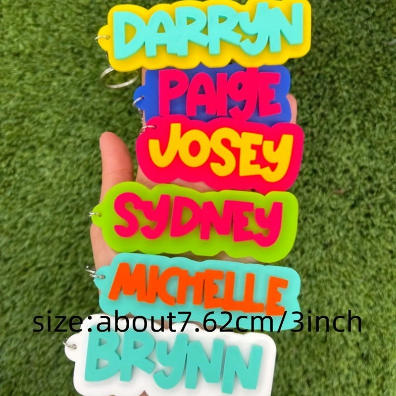 Personalized Alphabet Acrylic Keychain for Kids Backpack Gift